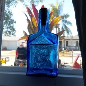 Vintage Cobalt Blue Wheaton Glass Bottle